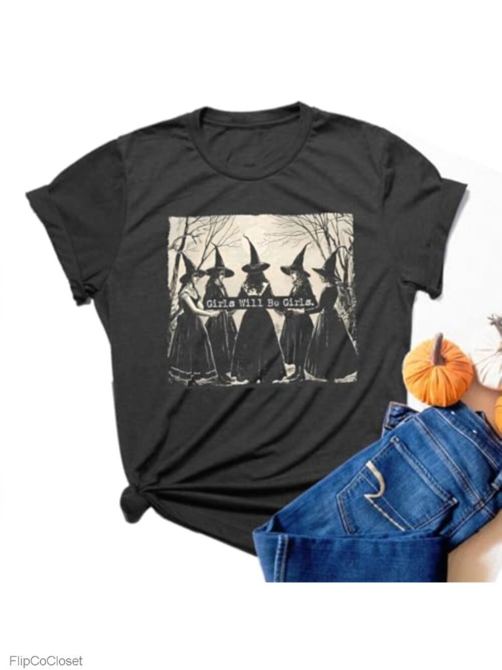 Funny Halloween Graphic T-Shirt Short Sleeve Crew Neck Cotton Blend